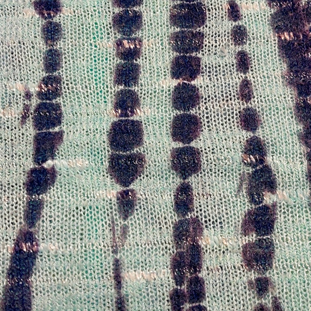 Wallpapher Lightweight Aqua Shibori Tie-Dyed Sweater, Size M - Picture 5 of 5